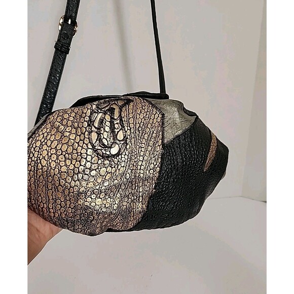 Vintage NAS Shoulder Bag Purse Black Metallic Silver Pewter 1980s Great Cond. - Picture 5 of 9